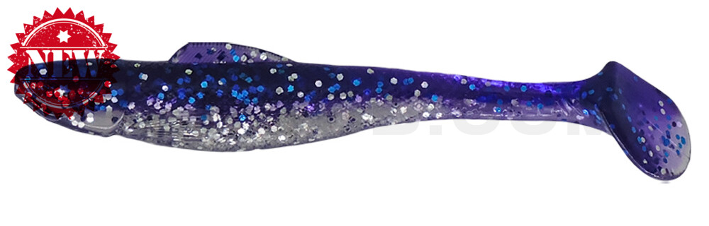 Ohio 4" (ca. 11,0 cm) klar silber Glitter / violett-electric blue Glitter