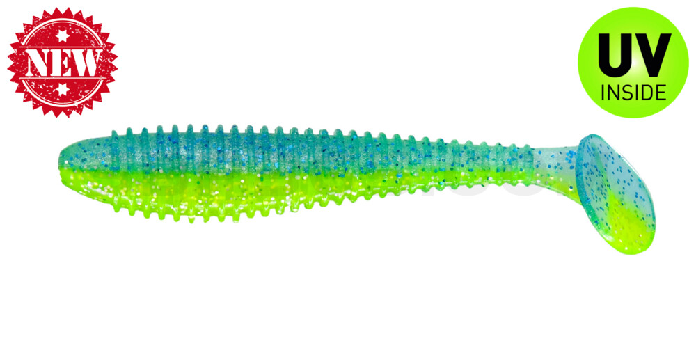 Pro Swimmer 3,8" (ca. 9,5 cm) im Hartschalenblister Electric Blue/Chartreuse