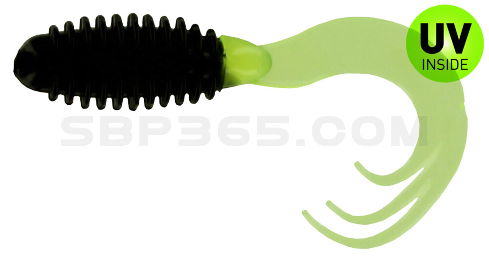 Ring Triple Grub 2"(ca. 4,7 cm) black Chartreuse Tail
