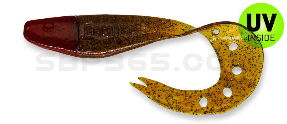 Sandra 2" (ca. 5 cm) klar bernstein-Glitter / Red Head