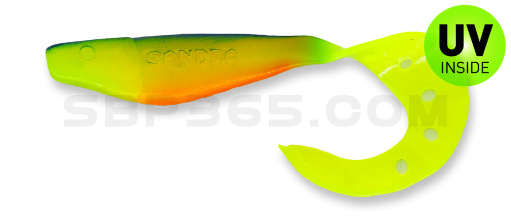 Sandra 4,5" ( ca. 12 cm) fluogelb / blau