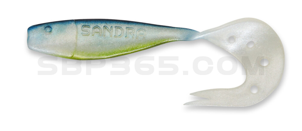 Sandra 4,5" ( ca. 12 cm) perlweiss / blau