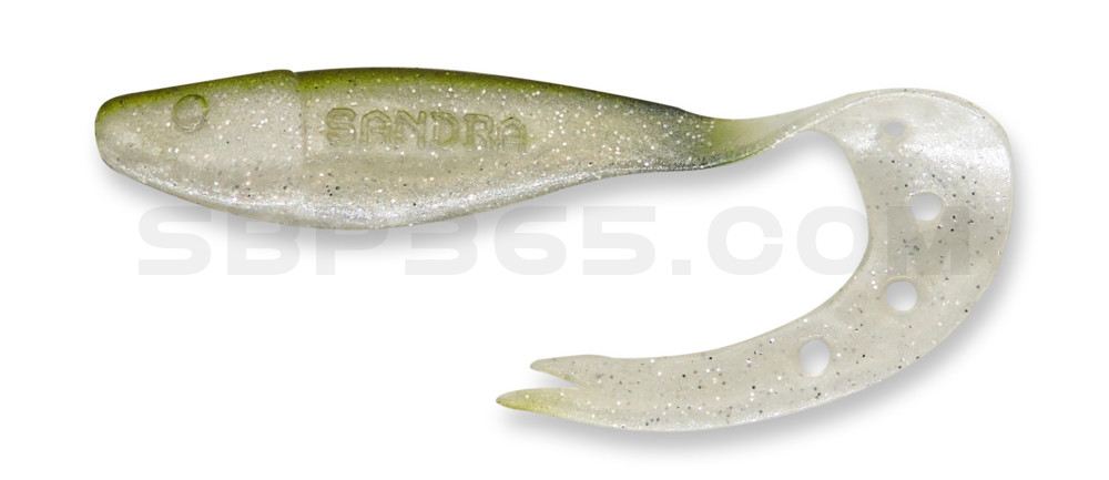 Sandra 4,5" ( ca. 12 cm) perlweiss-Glitter / boddengrün