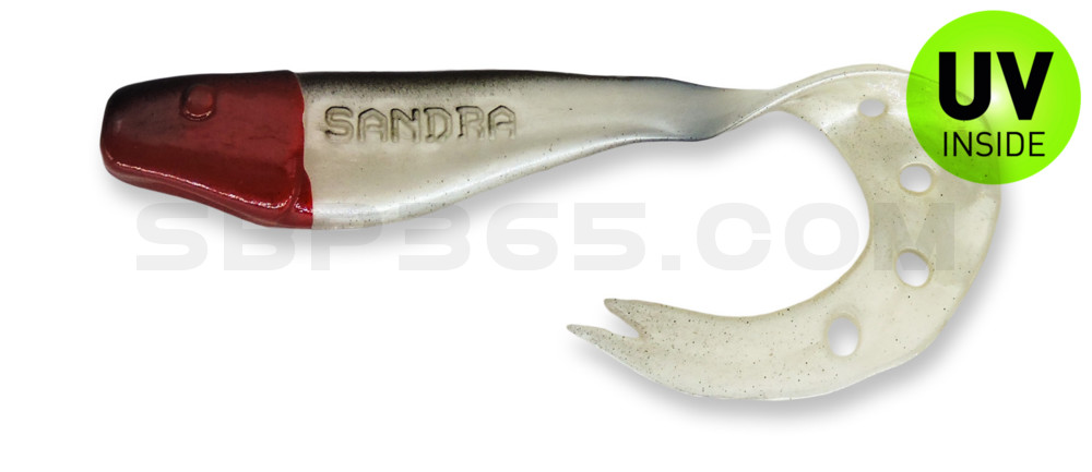 Sandra 4,5" ( ca. 12 cm) perlweiss / schwarz / Red Head