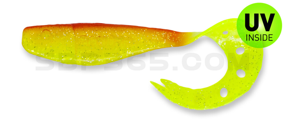 Sandra 7" (ca. 18 cm) grün(chartreuse)-Glitter / rot