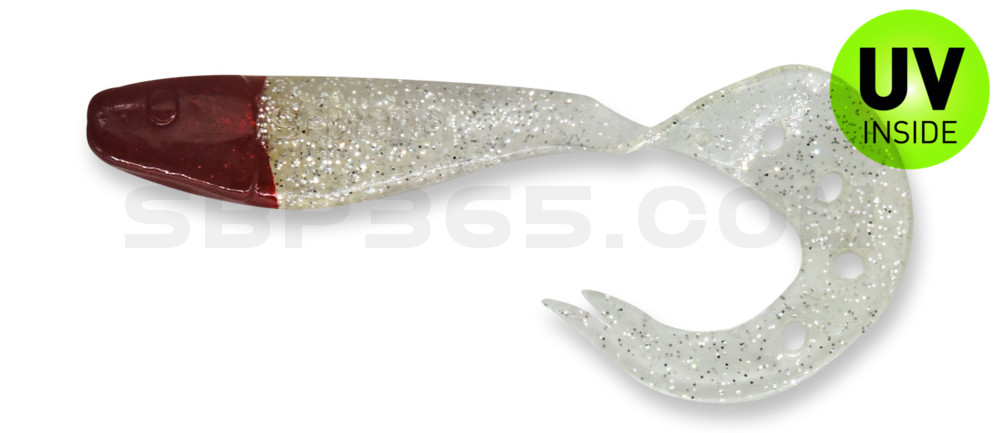 Sandra 9" (ca. 23 cm) klar silber-Glitter / Red Head