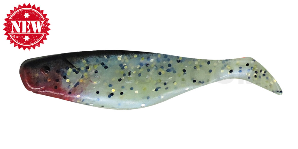 Shad 3" (ca. 8,0 cm) blauperl schwarzer glitter / schwarz
