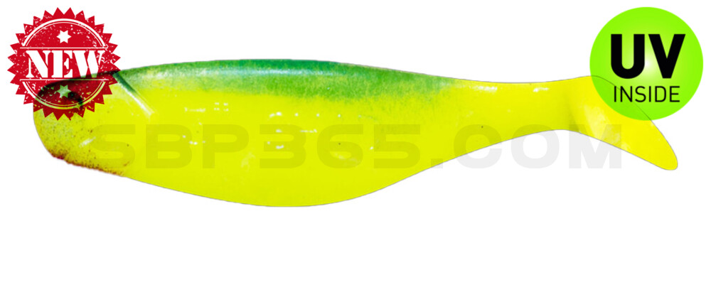 Shad 3" (ca. 8,0 cm) fluogelb / blau