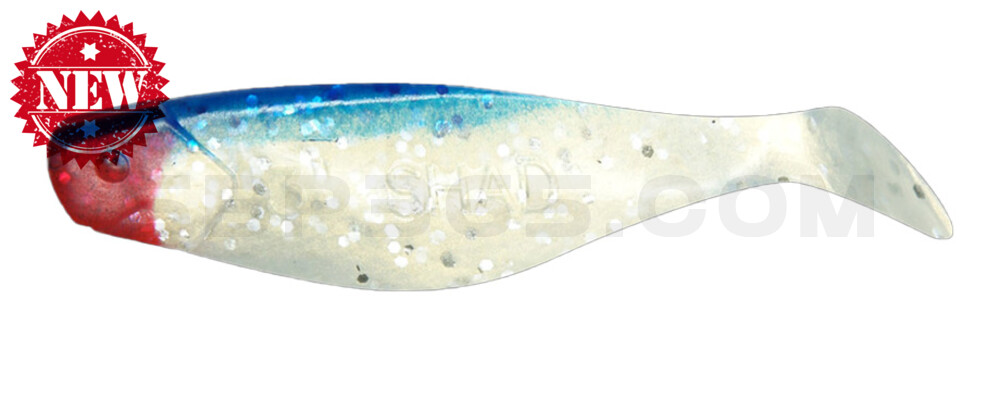 Shad 3" (ca. 8,0 cm) goldperl-Glitter / blau