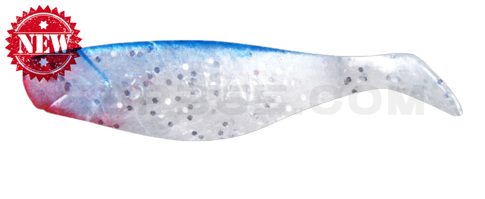 Shad 3" (ca. 8,0 cm) perlweiss-Glitter / blau