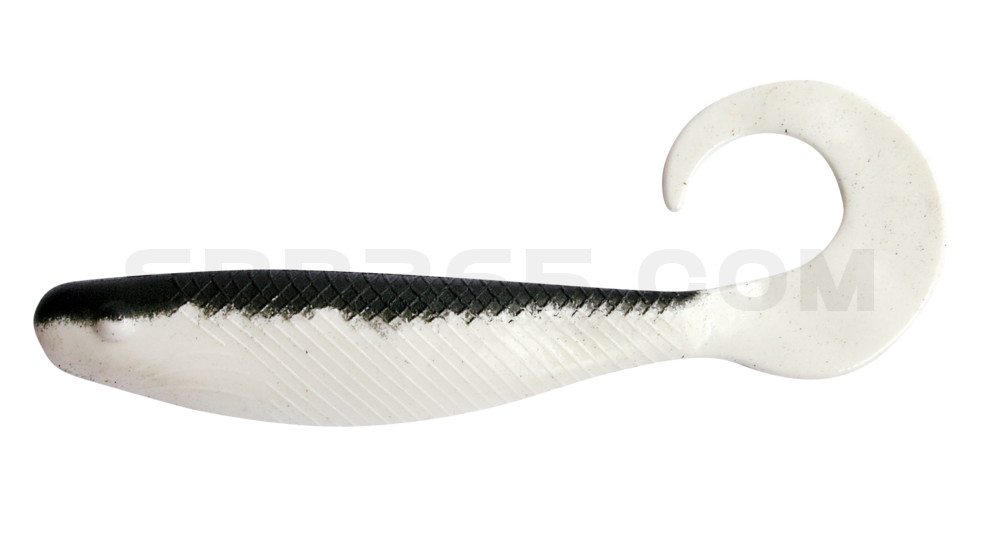 Shad Grub 4" (ca. 12,0 cm) reinweiss / schwarz
