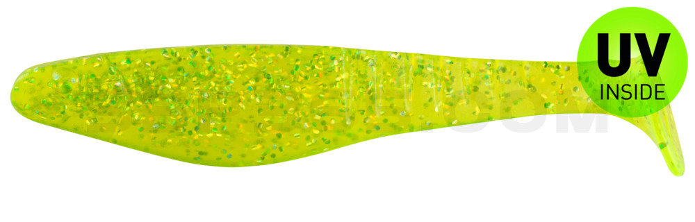 Shark 4" (ca. 11,0 cm) grün(chartreuse)-Glitter
