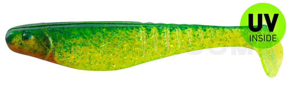 Shark 4" (ca. 11,0 cm) grün(chartreuse)-Glitter / blau