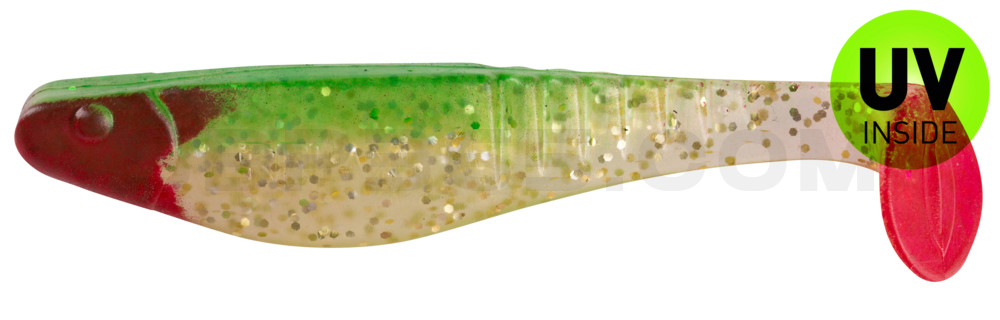 Shark 4" (ca. 11,0 cm) milchgold-Glitter / grün