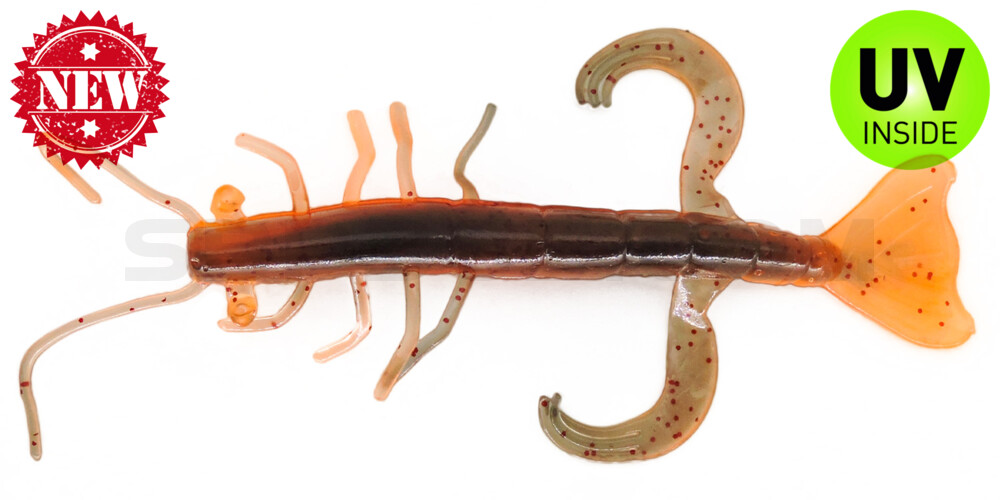 Shrimp 3" (ca. 8,0 cm) orange-gl.-schwarz+-gl.