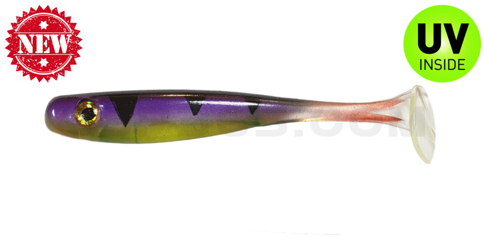 Suicide Shad 3,5" (ca. 9 cm) im Hartschalenblister Purple Perch