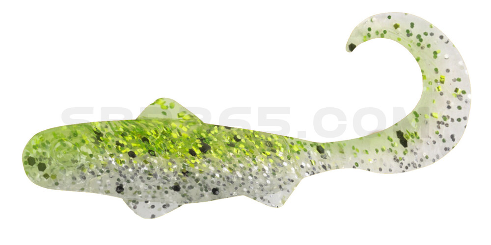 Super Banjo 3" (ca. 7,5 cm) klar silber Glitter / chartreuse Glitter