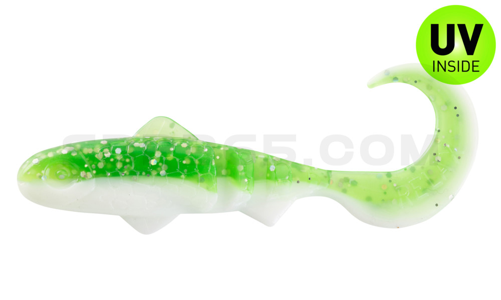 Super Banjo 3" (ca. 7,5 cm) reinweiss / grün-Glitter