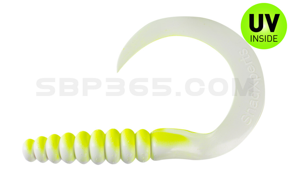 SX XXL Grub 11" (ca. 27 cm) reinweiss / fluogelb