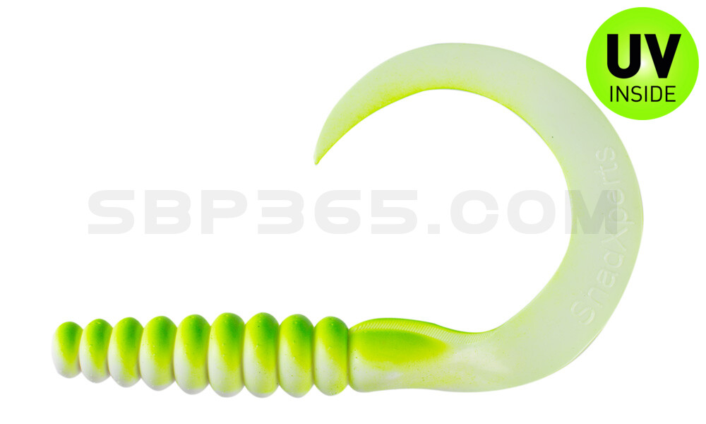 SX XXL Grub 11" (ca. 27 cm) reinweiss / grün