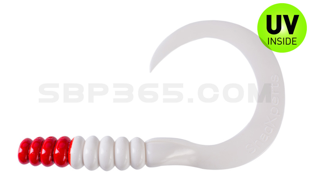 SX XXL Grub 11" (ca. 27 cm) reinweiss / red head