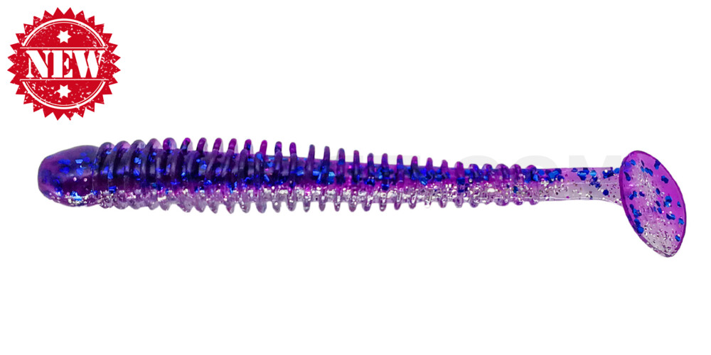 Texas 4" (ca. 10 cm) klar silber Glitter / violett-electric blue Glitter