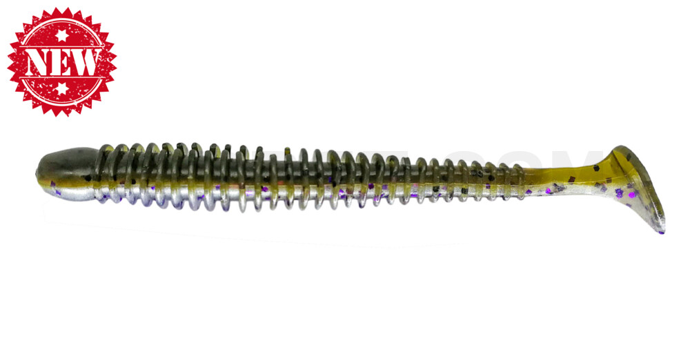 Texas 4" (ca. 10 cm) perlweiss violett Glitter / green pumpkin