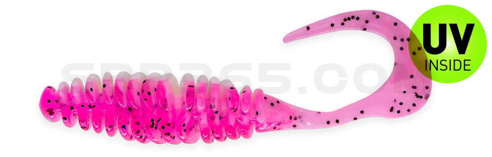 Turbotwister 5" (ca. 12,0 cm) reinweiss / hot pink Glitter
