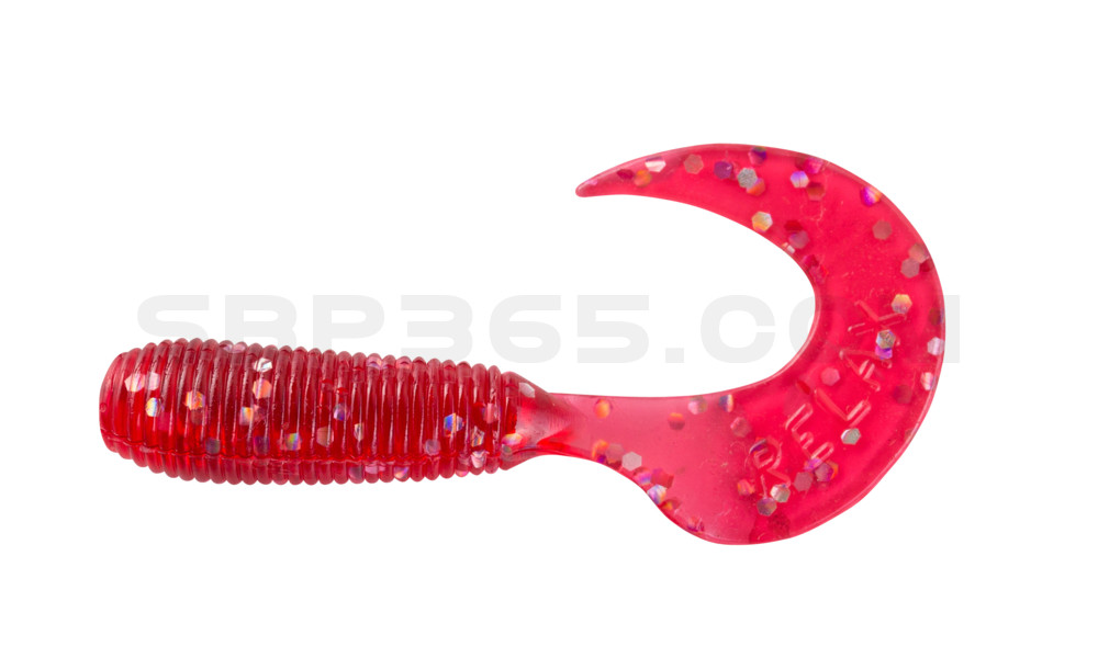 Twister 1" regulär (ca. 3,5 cm) rot transparent glitter