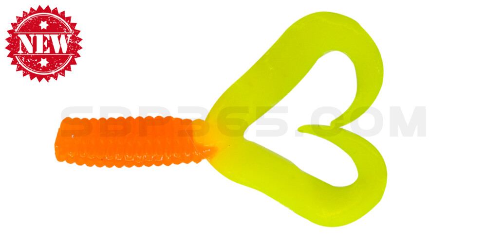 Twister 2" Doubletail regulär (ca. 4,5 cm) orange / fluogelb