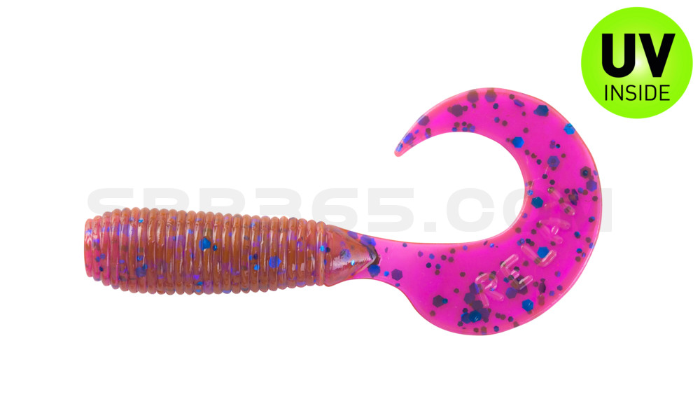Twister 2" regulär (ca. 4,5 cm) crawfish-violett-electric blue-glitter