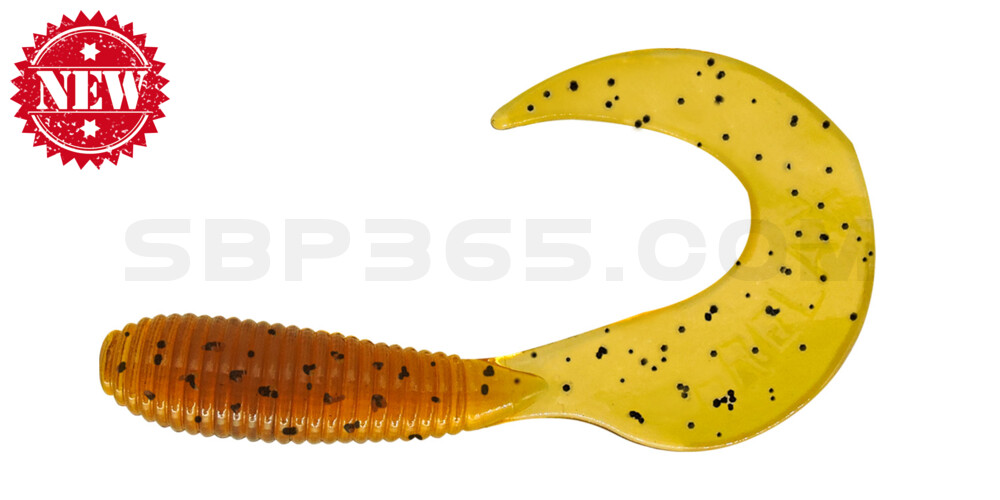 Twister 2" regulär (ca. 4,5 cm) klar bernstein schwarzer glitter