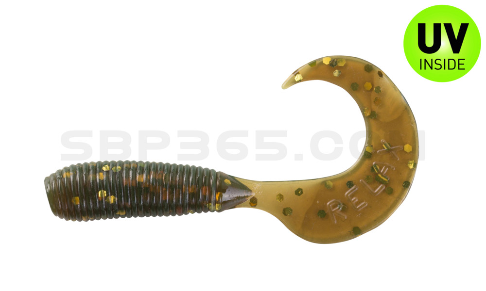 Twister 2" regulär (ca. 4,5 cm) motoroil gold glitter