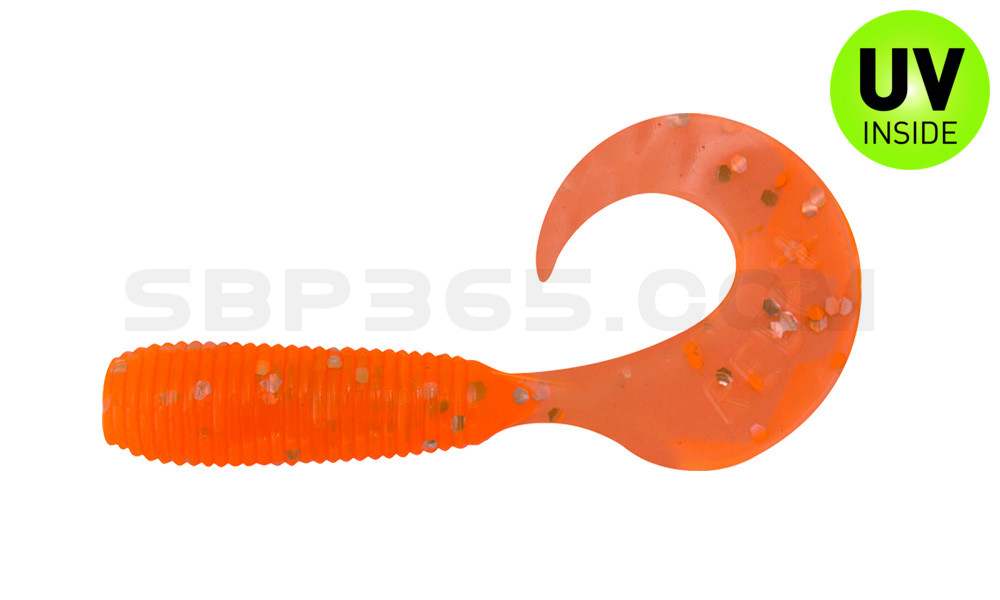 Twister 3/4" regulär (ca. 2,0 cm) klar fluoorange Glitter