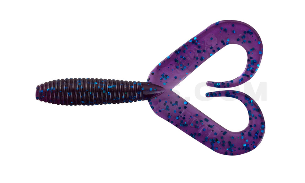 Twister 3" Doubletail regulär (ca. 9,0 cm) violett transparent glitter