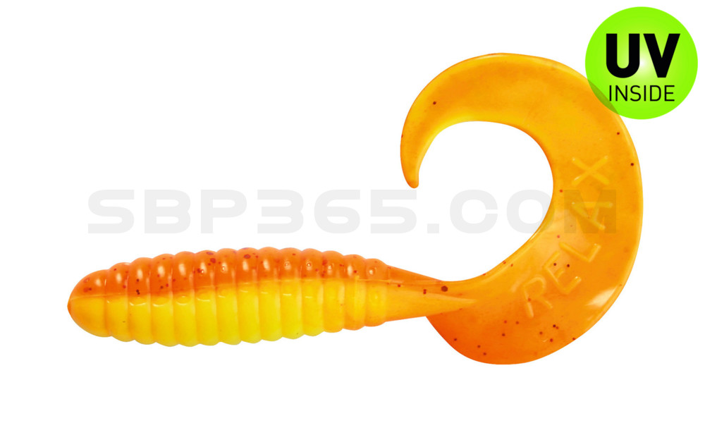 Twister 4" laminiert (ca. 8,0 cm) fluogelb  / orange-silber glitter