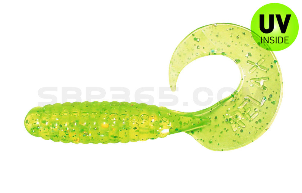 Twister 4" regulär (ca. 8,0 cm) grün(chartreuse) glitter