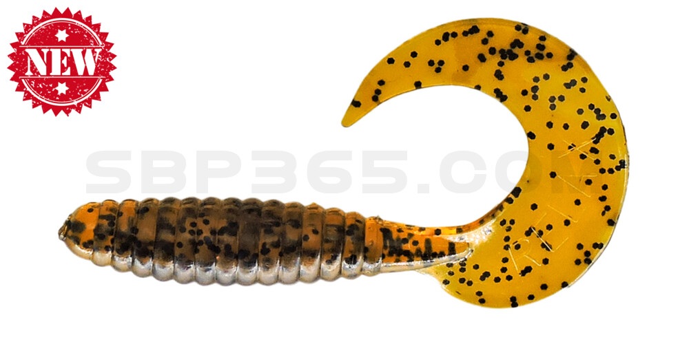 Twister 4" regulär (ca. 8,0 cm) klar bernstein schwarzer glitter