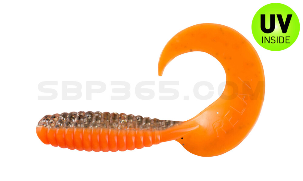 Xtra Fat Grub 5,5" laminiert (ca. 13,0 cm) orange / klar gold,schwarz glitter