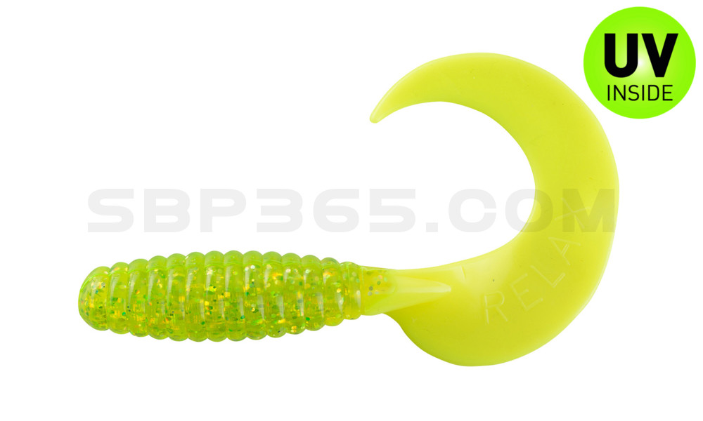 Xtra Fat Grub 5,5" regulär (ca. 13,0 cm) grün(chartreuse) glitter / fire tail