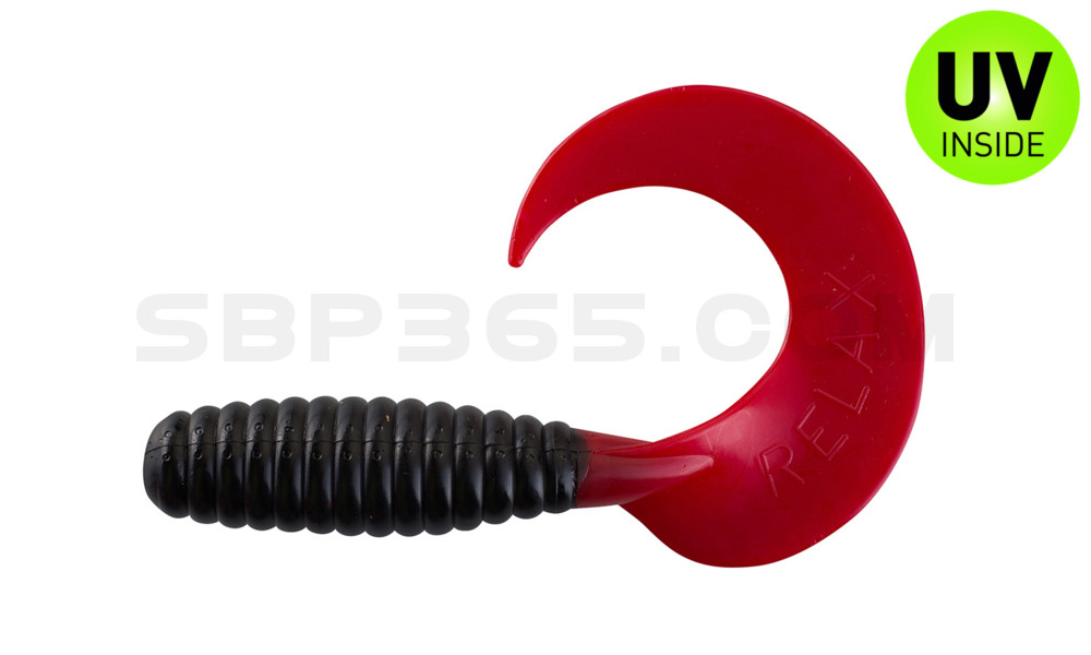 Xtra Fat Grub 5,5" regulär (ca. 13,0 cm) schwarz / red tail