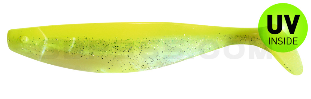 Xtra-Soft 6" (ca. 16,0 cm) blauperl-blauperl-Glitter-fluogelb
