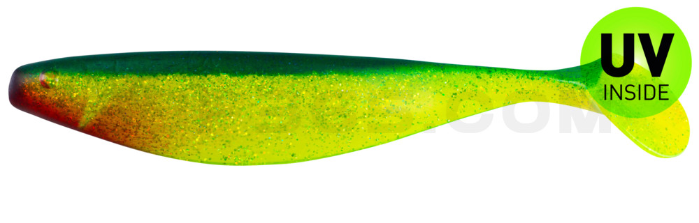 Xtra-Soft 9" (ca. 23,0 cm) grün(chartreuse)-Glitter / blau