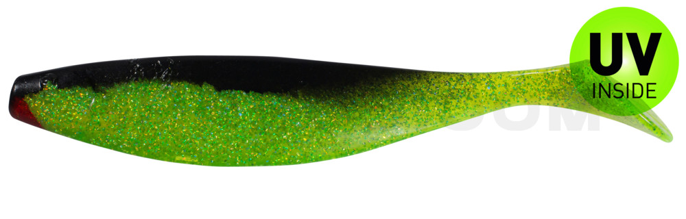 Xtra-Soft 9" (ca. 23,0 cm) grün(chartreuse)-Glitter / schwarz